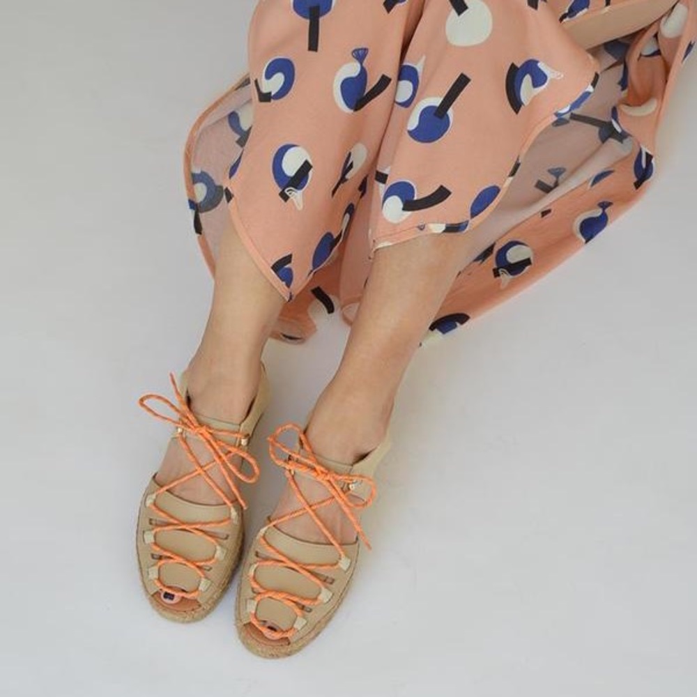 Anthropologie Naguisa cima tan leather espadrille sandals size 38